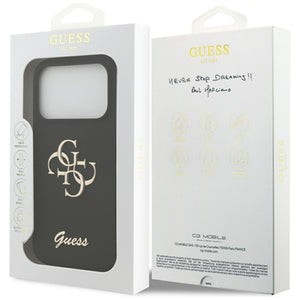 Guess Silicone Big 4G Script Case for iPhone 17 Pro - Black