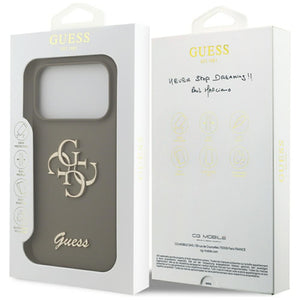 Guess Silicone Big 4G Script Case for iPhone 17 Pro Max - Brown
