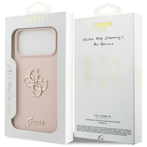 Guess Silicone Big 4G Script Case for iPhone 17 Pro Max - Pink
