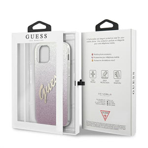 Guess GUHCP12LPCUGLSPI iPhone 12 Pro Max 6.7" pink/pink hardcase Glitter Gradient Script