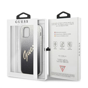 Guess GUHCP12MPCUGLSBK iPhone 12/12 Pro 6.1" black/black hardcase Glitter Gradient Script