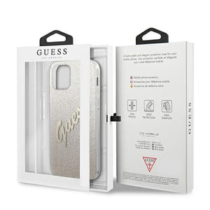 Guess GUHCP12SPCUGLSGO iPhone 12 mini 5.4" gold/gold hardcase Glitter Gradient Script
