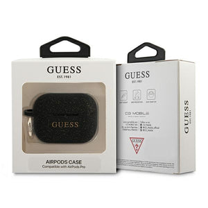 Guess Silicone Glitter Case for AirPods Pro - Black