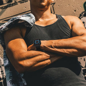 Protect Strap Band for Apple Watch 42/44/45mm Armored Case Strap - White, Rose Gold