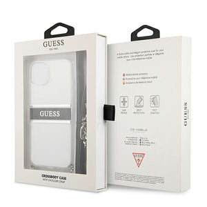 Guess GUHCP13SKC4GBSI iPhone 13 mini 5.4" Transparent hardcase 4G Gray Strap Silver Chain
