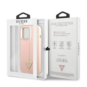 Guess GUHCP13XSLTGP iPhone 13 Pro Max 6.7" pink/pink hardcase Silicone Triangle