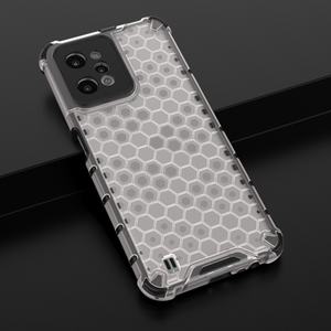 Honeycomb case armored cover with a gel frame Realme C31 transparent
