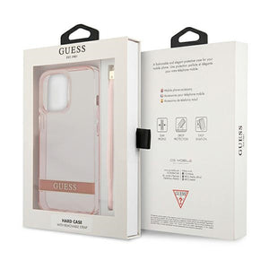 Guess Translucent Strap Case for iPhone 13 Pro / 13 6.1" - Pink