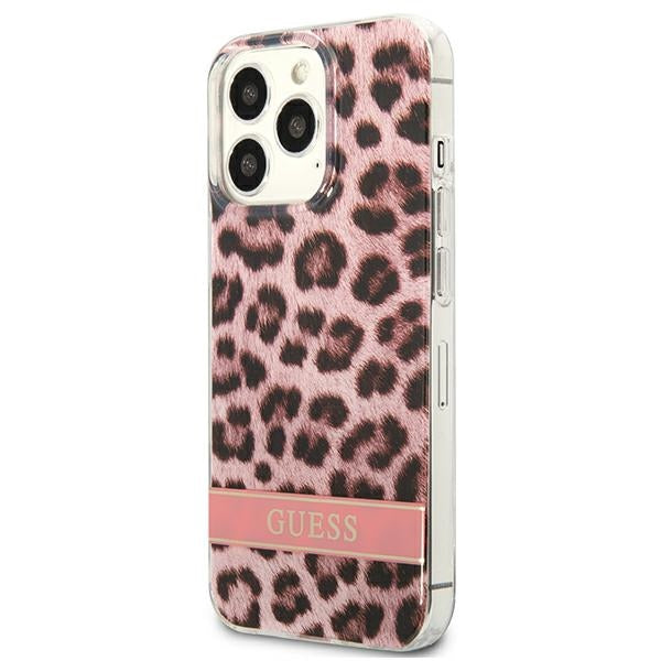 Guess GUHCP13LHSLEOP iPhone 13 Pro / 13 6.1" pink/pink hardcase Leopard