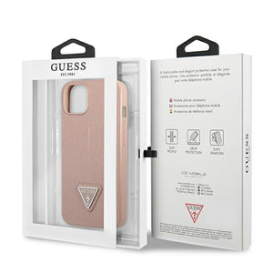 Guess GUHCP13SPSATLP iPhone 13 mini 5.4" pink/pink hardcase SaffianoTriangle Logo