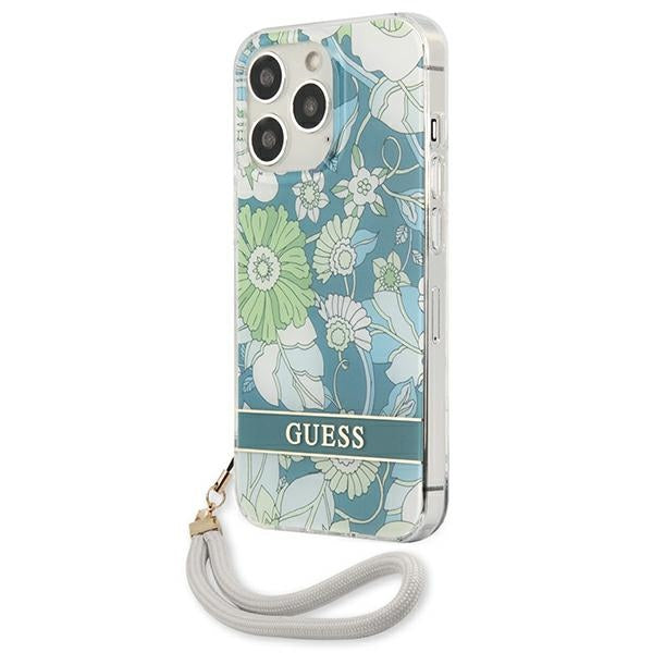 Guess GUHCP13XHFLSN iPhone 13 Pro Max 6.7" green/green hardcase Flower Strap