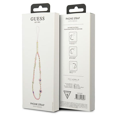 Guess pendant GUSTSHPP Phone Strap pink/pink Beads Shell