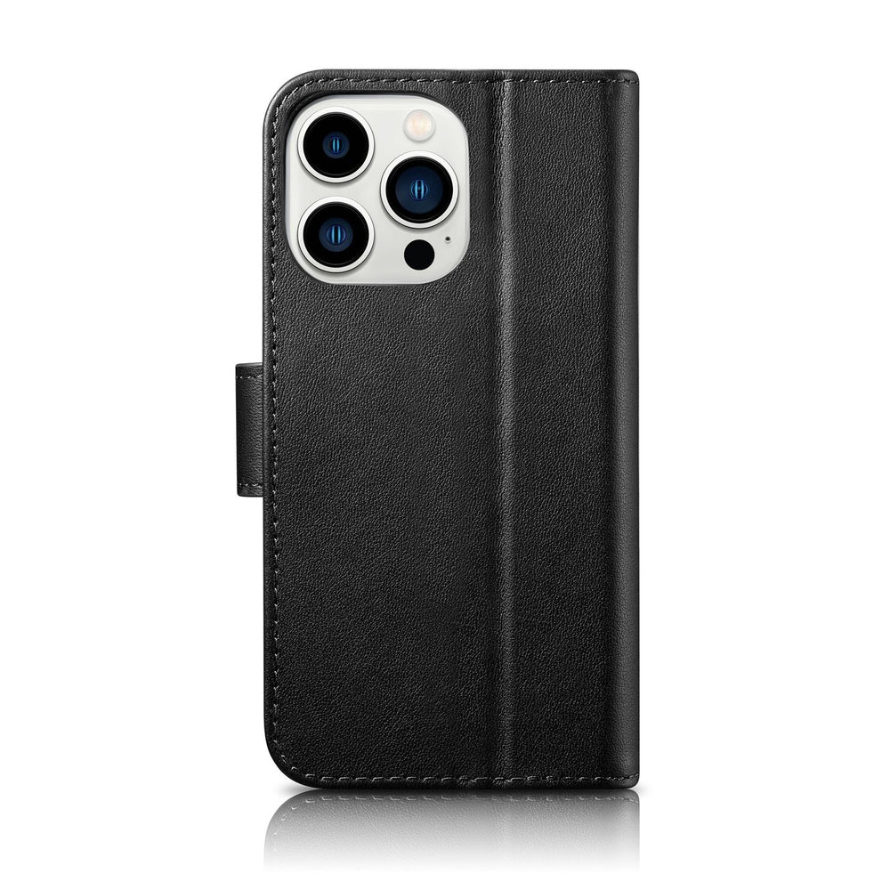 iCarer Wallet Case 2in1 Cover iPhone 14 Pro Leather Flip Cover Anti-RFID black (WMI14220726-BK)