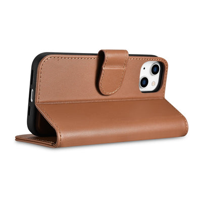 iCarer Wallet Case 2in1 Cover iPhone 14 Plus Anti-RFID Leather Flip Case Brown (WMI14220727-BN)