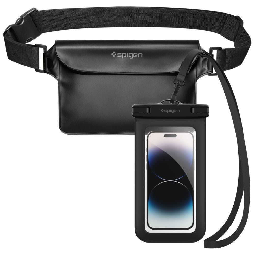 Spigen Aqua Shield A621 Waterproof Hip Bag + Floating Case - Black