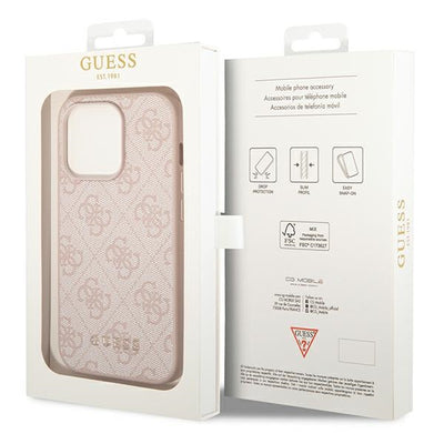 Guess 4G Metal Gold Logo Case for iPhone 14 Pro Max - Pink