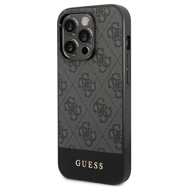 Guess GUHCP14XG4GLGR iPhone 14 Pro Max 6.7" grey/grey hard case 4G Stripe Collection