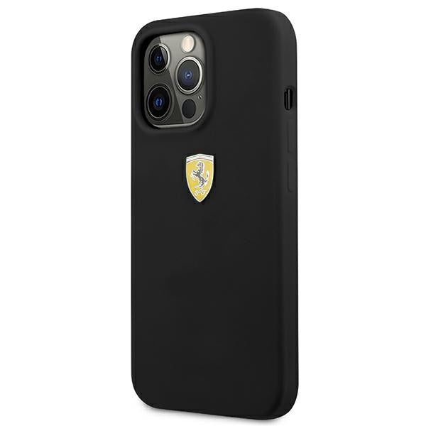 „Ferrari FESSIHCP13LBK iPhone 13 Pro / 13 6.1" juodas/juodas kietas silikoninis dėklas