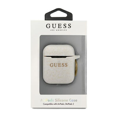 Guess GUACCSILGLWH AirPods cover white / white Silicone Glitter