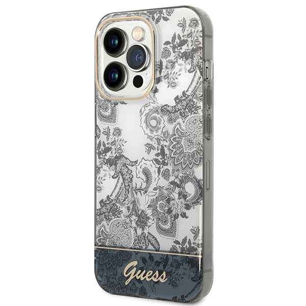 Guess GUHCP14LHGPLHG iPhone 14 Pro 6.1" grey/grey hardcase Porcelain Collection