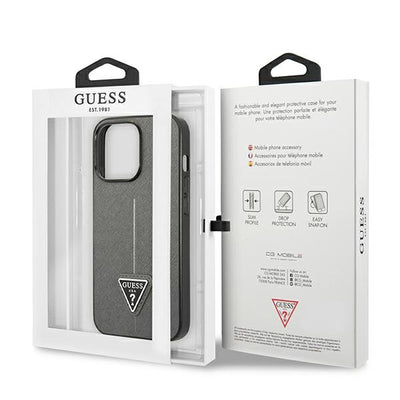 Guess GUHCP14LPSATLG iPhone 14 Pro 6.1 "silver / silver hardcase SaffianoTriangle Logo