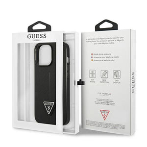 Guess GUHCP14LPSATLK iPhone 14 Pro 6.1" black/black hardcase SaffianoTriangle Logo