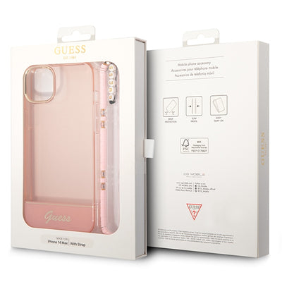 Guess GUHCP14MHGCOHP iPhone 14 Plus 6.7" pink/pink hardcase Translucent Pearl Strap