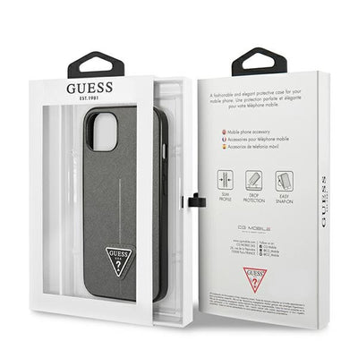 Guess GUHCP14MPSATLG iPhone 14 Plus 6.7 "silver / silver hardcase SaffianoTriangle Logo