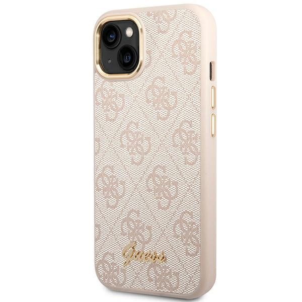 Guess 4G Vintage Gold Logo case for iPhone 14 - pink