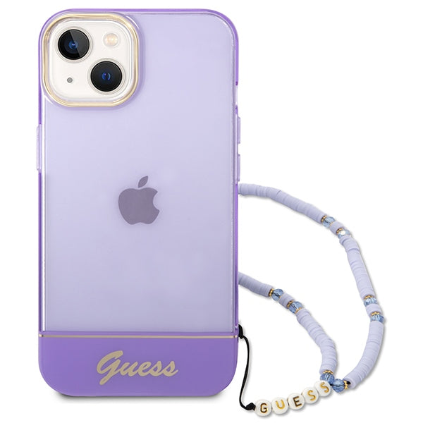 Guess Translucent Pearl Strap iPhone 14 6.1" Case - Purple