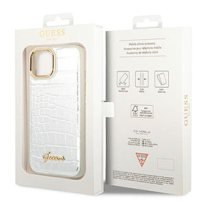 Guess GUHCP14SHGCRHS iPhone 14 6.1 "silver / silver hardcase Croco Collection