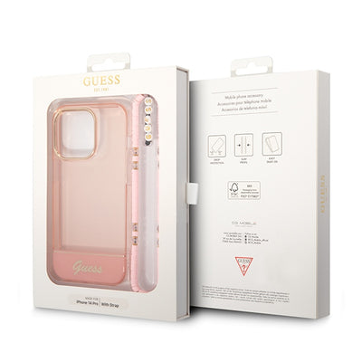Guess GUHCP14XHGCOHP iPhone 14 Pro Max 6.7" pink/pink hardcase Translucent Pearl Strap