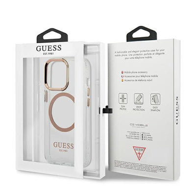 Guess GUHMP13XHTRMD iPhone 13 Pro Max 6.7 "gold / gold hard case Metal Outline Magsafe