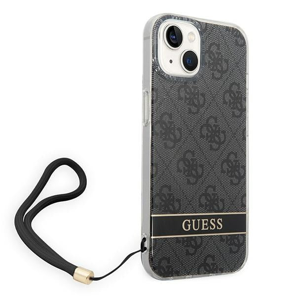 Guess GUOHCP14MH4STK iPhone 14 Plus 6.7 "black / black hardcase 4G Print Strap