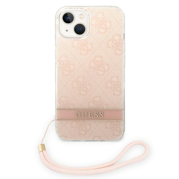 Guess GUOHCP14MH4STP iPhone 14 Plus 6.7 "pink / pink hardcase 4G Print Strap