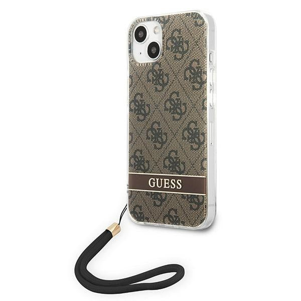 Guess GUOHCP14MH4STW iPhone 14 Plus 6.7 "brown / brown hardcase 4G Print Strap