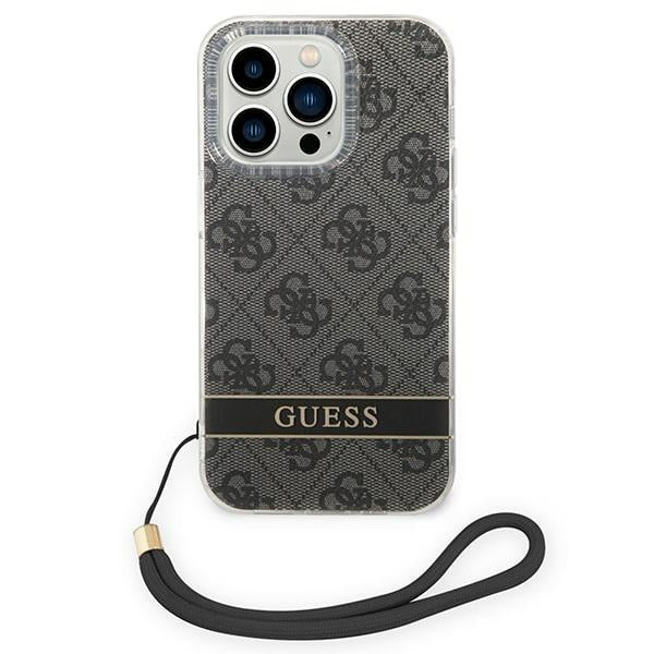 Guess GUOHCP14XH4STK iPhone 14 Pro Max 6.7" black/black hardcase 4G Print Strap