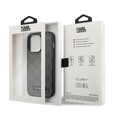 Karl Lagerfeld KLHCP14LSAKLHPG iPhone 14 Pro 6.1 "hardcase gray / gray Saffiano Mono Metal Logo