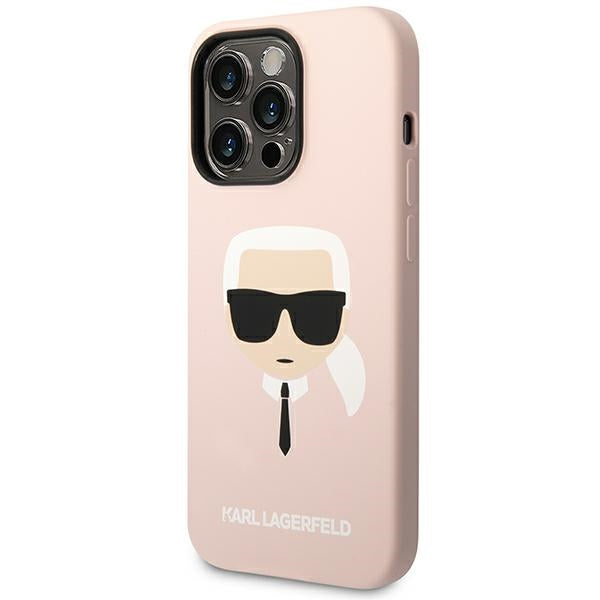 Karl Lagerfeld KLHCP14LSLKHLP iPhone 14 Pro 6.1 "hardcase pink / pink Silicone Karl`s Head