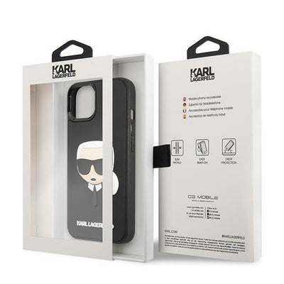 Karl Lagerfeld KLHCP14MKH3DBK iPhone 14 Plus 6.7 "black / black hardcase 3D Rubber Karl's Head