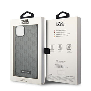 Karl Lagerfeld KLHCP14MSAKLHPG iPhone 14 Plus 6.7 "hardcase gray / gray Saffiano Mono Metal Logo