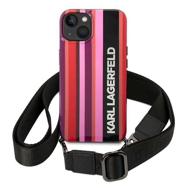 Karl Lagerfeld KLHCP14SSTSTP iPhone 14 6.1 "hardcase pink / pink Color Stripes Strap
