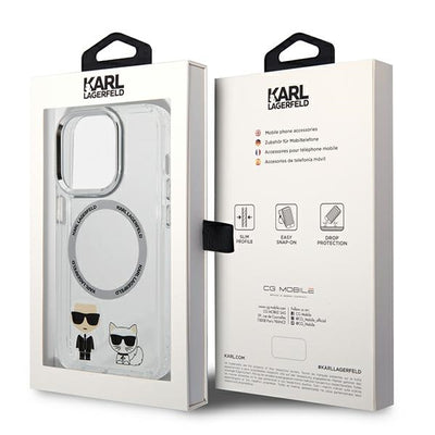 Karl Lagerfeld KLHMP14LHKCT iPhone 14 Pro 6.1 "hardcase transparent / transparent Karl &amp; Choupette Aluminum Magsafe