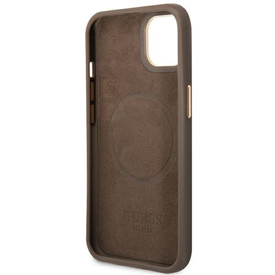 Guess GUHMP14MU4GPRW iPhone 14 Plus 6.7 "brown / brown hard case 4G Logo Plate MagSafe