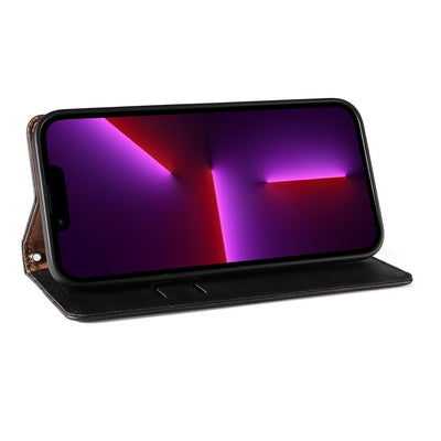 Magnet Strap Case for Samsung Galaxy S23 Ultra Flip Wallet Mini Lanyard Stand Black