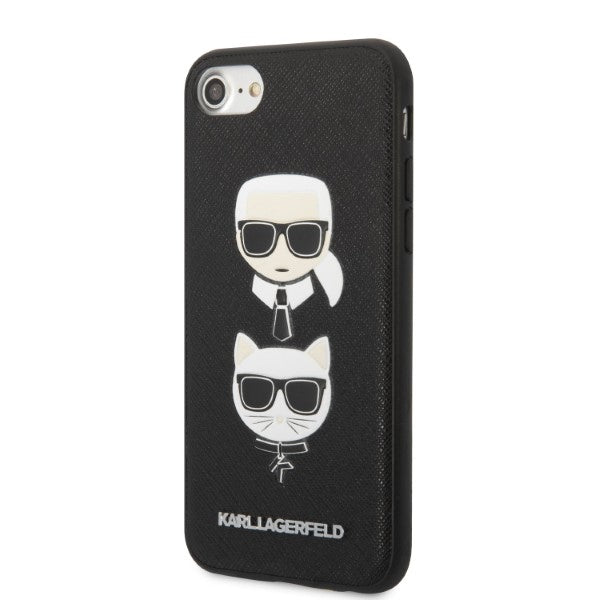 Karl Lagerfeld KLHCI8SAKICKCBK iPhone 7/8 / SE 2020 / SE 2022 black/black hardcase Saffiano Karl&amp;Choupette Head