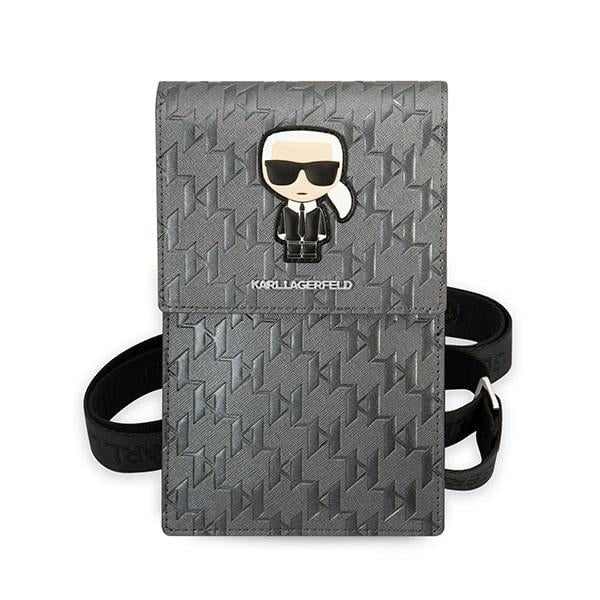 „Karl Lagerfeld Ikonik Karl Monogram Patch“ rankinė – sidabrinė 