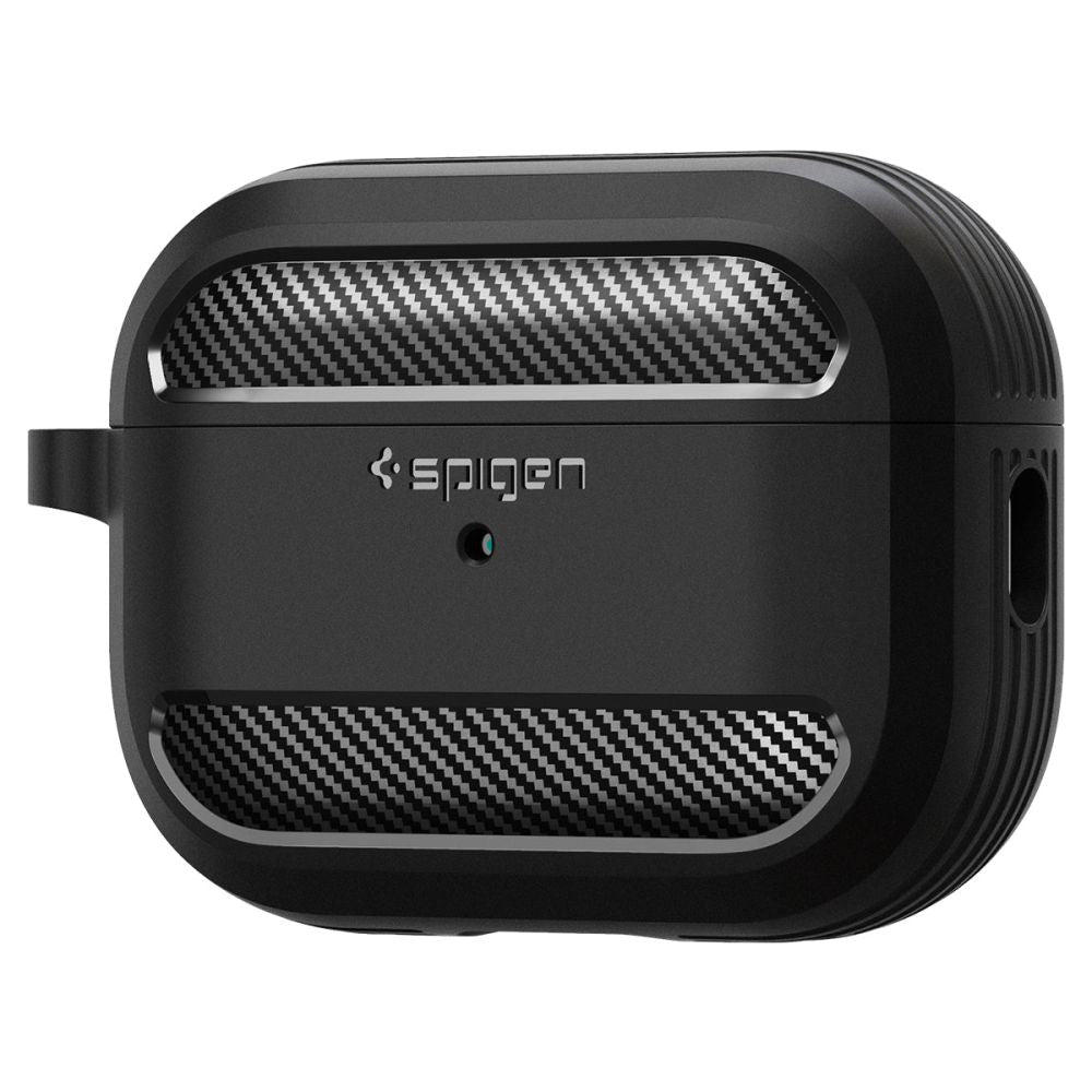 „Spigen Rugged Armor“ dėklas, skirtas „Apple AirPods Pro 1 / 2“ ausinėms – matinės juodos spalvos