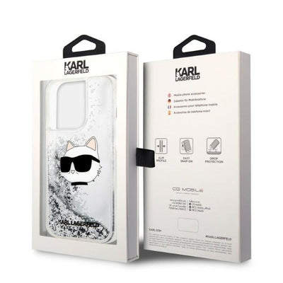 Karl Lagerfeld KLHCP14LLNHCCS iPhone 14 Pro 6.1" silver/silver hardcase Glitter Choupette Head