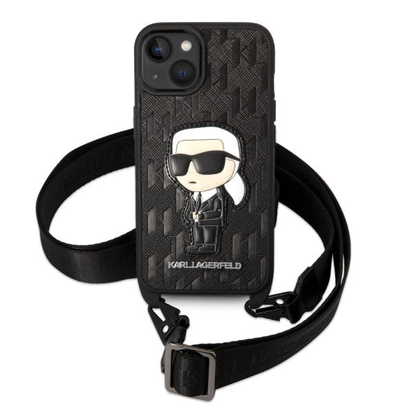 Karl Lagerfeld KLHCP14MSTKMK iPhone 14 Plus 6.7" black/black hardcase Monogram Ikonik Patch